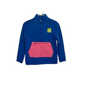 NWT Tek Gear Ultra Soft Fleece Girls Royal Blue Pink Pullover Kids Size Small